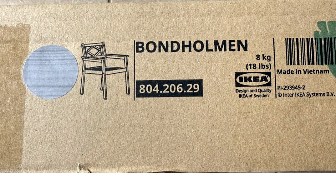 IKEA BONDHOLMEN Outdoor Gray Armchair for sale online