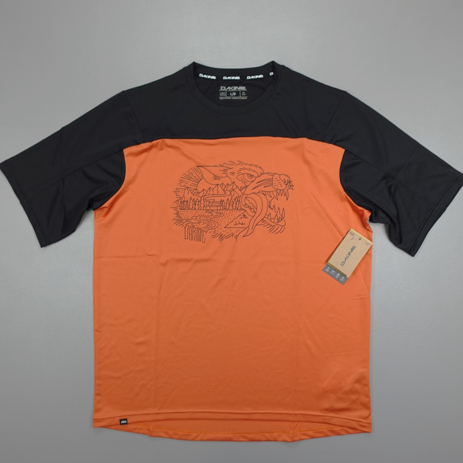 Dakine Men's Syncline S/S Bike Jersey Papaya Orange Glean Wo