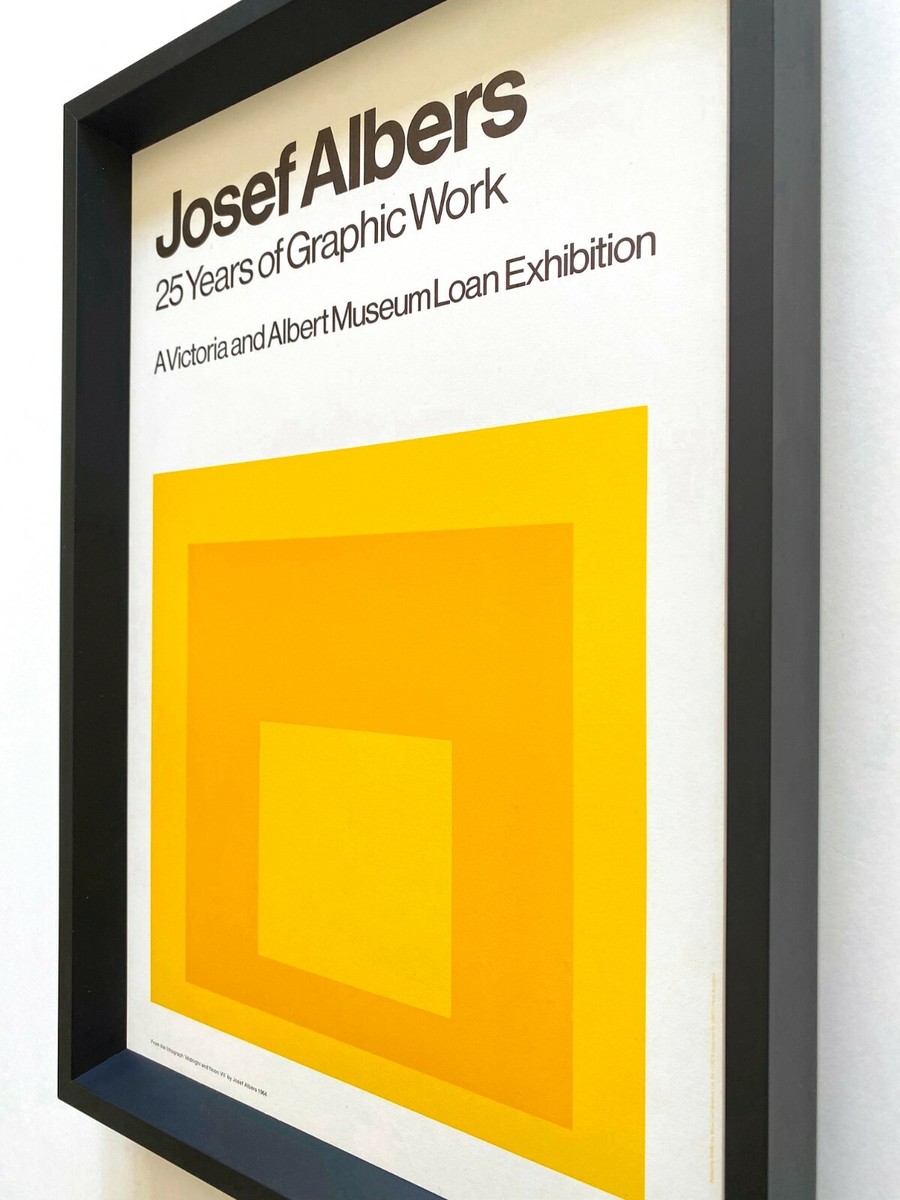 JOSEF ALBERS RARE 1968 LITHO PRINT FRAMED EXHB POSTER 