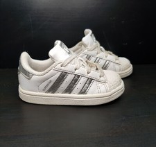 ADIDAS SUPERSTAR SIZE 5UK EUR21 BABY BOYS GIRLS WHITE TRAINERS SHOES FIRST BOOTS