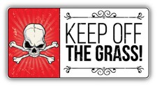 Anti Drug Grunge Slogan Keep Off The Grass Car Bumper Sticker Decal