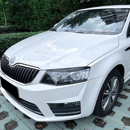 For Skoda Octavia MK3 2015-2017 2016 Front Headlight Eyebrows Lamp Trim Black 2x - Picture 7 of 11