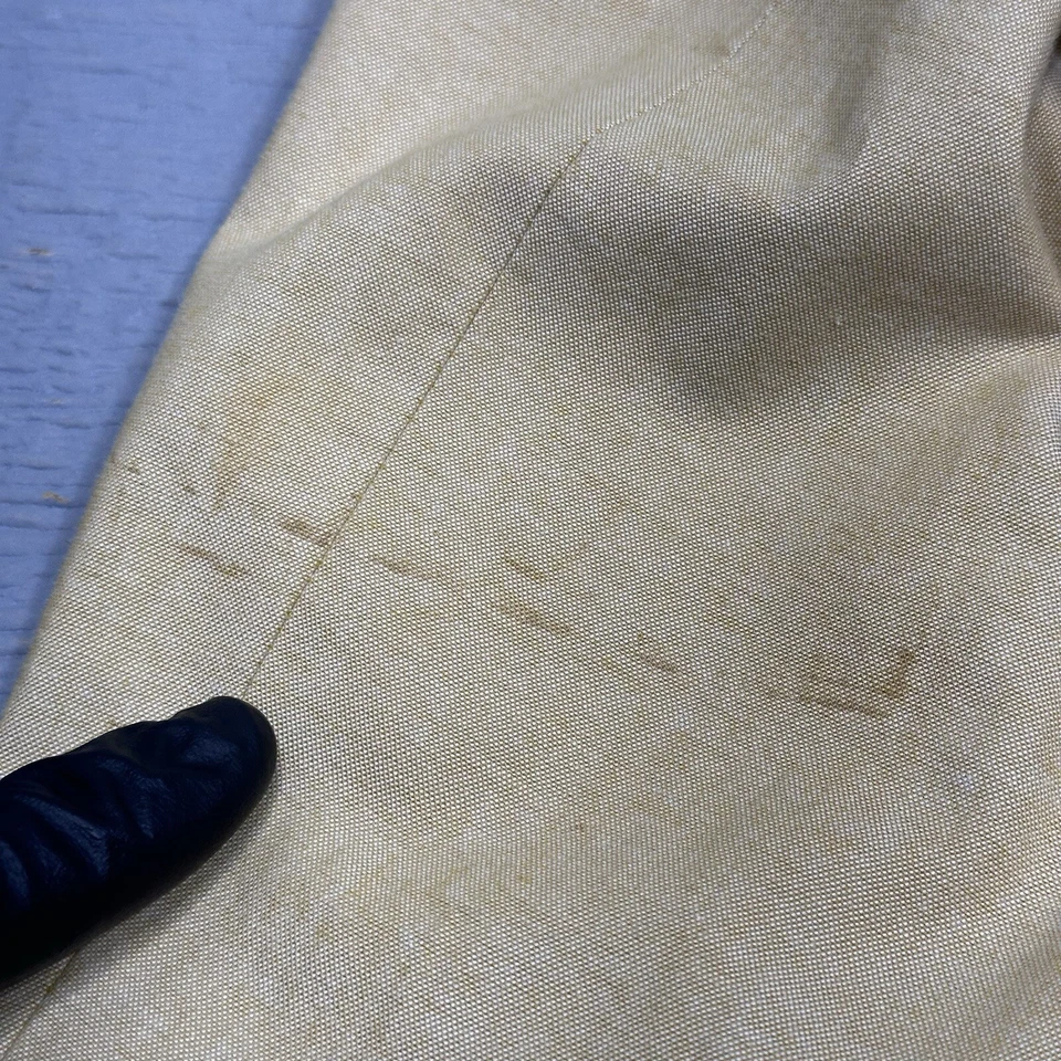 Abrigo deportivo Stafford para hombre 50R amarillo calce clásico algodón pecho único DEFECTUOSO Foto 3 de 4