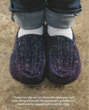 COMFORT ZONE SLIPPERS 3 SIZES MEN'S CROCHET PATTERN INSTRUCTIONS