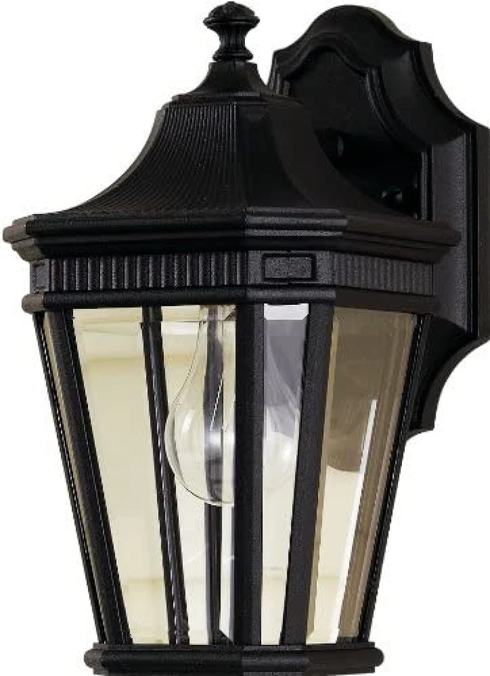 Feiss OL5400BK Cotswold Lane Outdoor Patio Lighting Wall Lanterns Black 2-Lights - Image 3 of 3