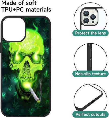 Shockproof Cover Trippy Marijuana Skull Weed For Motorola Google 6 6A 7 - Picture 23 of 25