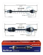 Pair of Front CV Axle Shafts For Honda Civic FWD DX EX LX 01-05 SurTrack Set