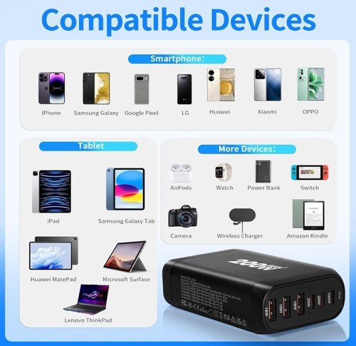 CARICABATTERIA UNIVERSALE CARICATORE PER SAMSUNG-HUAWEI-IPHONE CARICABATTERIE - Foto 11 di 12
