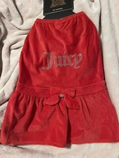 Juicy Couture red dog pet apparel dress with bow M/L NEW