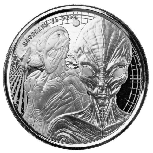 Ghana Alien Proof-Like Silbermünze 1 oz 2023 Scottsdale Mint - Afbeelding 1 van 4