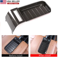 Carbon Fiber Accessories Armrest Storage Box Cover Trim For Toyota Tundra 14-21