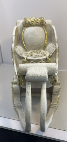 12 Zoll Antik Verziert Weihnachten Gold Glitzer Rollenschlitten Shabby Chic Viktorianisch - Bild 2 von 5