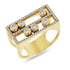 Natural Cubic Zirconia Ring Gold Plated 925 Sterling Silver Jewelry