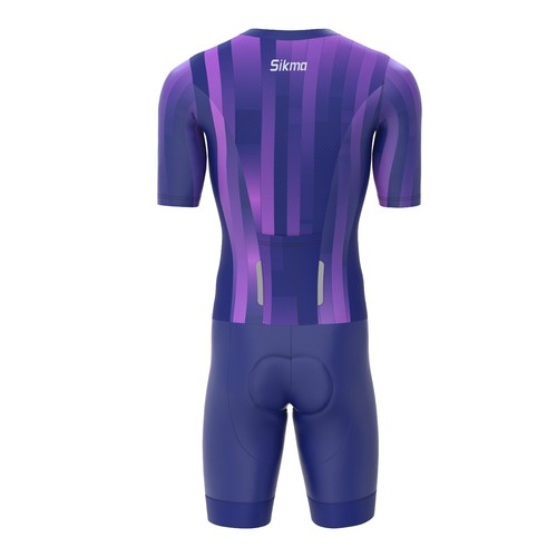 Sikma Men’s Half Sleeve Trisuit Breathable Mesh Triathlon Padded Suit - Picture 3 of 5