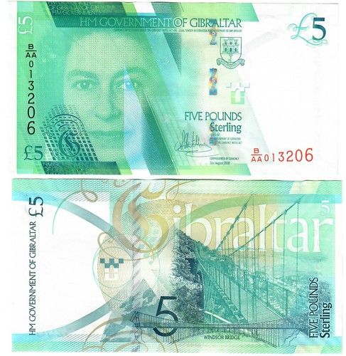 Gibraltar 10x 5 Pounds 2020 (2021) UNC - Picture 2 of 2