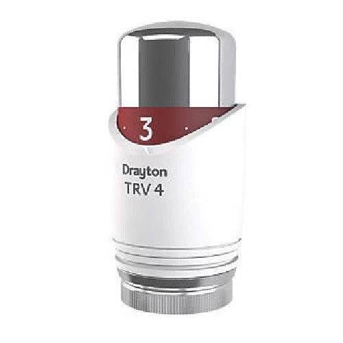 Drayton TRV4 Classic Thermostatic Radiator Valve HEAD ONLY Chrome u0026 White |  eBay