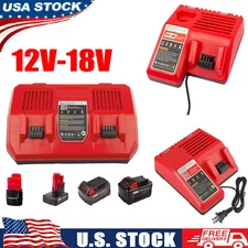For Milwaukee For M18 For M12 12V-18V Dual Voltage Battery Charger 48-59-1812 