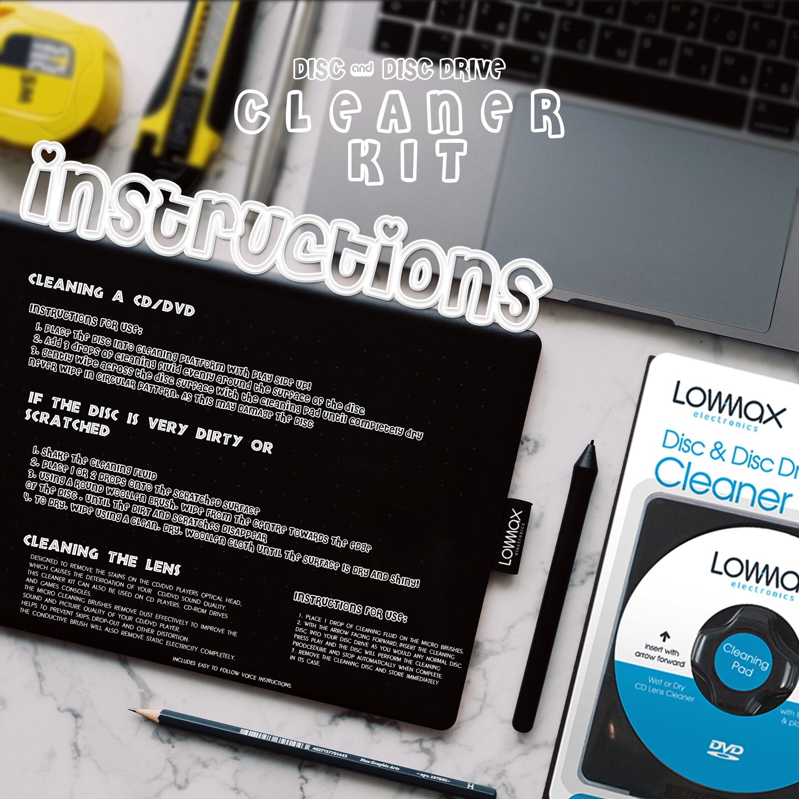 CD Laser Cleaner Cleaning Kit Lens for PS3 PS4 XBOX BLU RAY DVD CD DISC