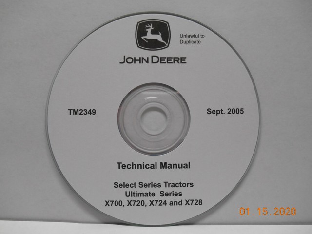 John Deere X700 X720 X724 X728 Technical Service Manual Tm2349