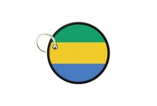 Keychain Flag Gabon Printed Round Cockade