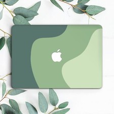 Gradual Green Waves Abstract Art Hard Case For Macbook Pro 13 14 15 16 Air 13