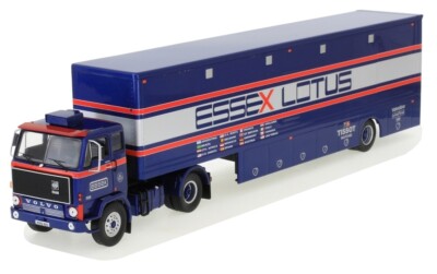 IXOMODELS - VOLVO F89 4x2 und Team Essex Lotus Rennwagen-Transportanhänger - ...