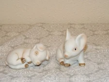 Vintage Fairway Bisque Ceramic Pig Shaped Salt and Pepper Shaker Set