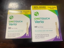 One Touch VERIO test strips 90ct (60+30), expire 3/31 2026 AND 7/31/2026 SEALED