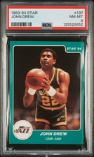 1983-84 Star #137 John Drew PSA 8 Utah Jazz