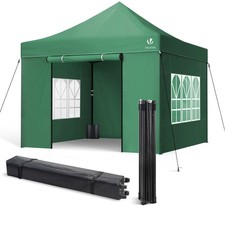 VOUNOT Tonnelle de jardin renforcée 3x3m pliable avec 4 parois verte