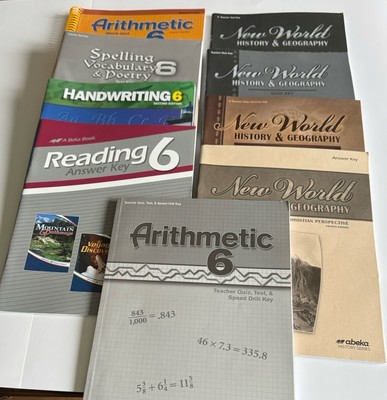 Abeka New World History Geography Arithmetic Reading Grade 6 Text Teacher Keys