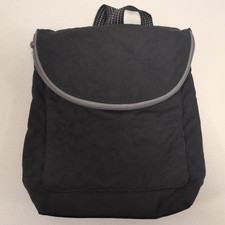 Thirty One Vary You Backpack Black Quilted w/ Gray Trim. Large Travel Purse