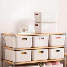 Stackable Plastic Storage Bins with Lid - Organizing Baskets for Home  Office