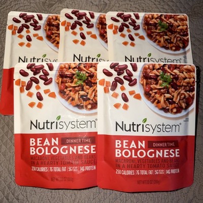 Nutrisystem Dinners BEAN BOLOGNESE Vegetarian- 7g Fat, 5g Fiber, 14g Prot 5 PACK