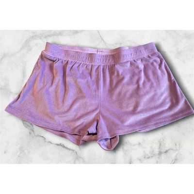 Juicy Couture Velour Rhinestone Logo Sleep Shorts Womens Large Lilac Sky