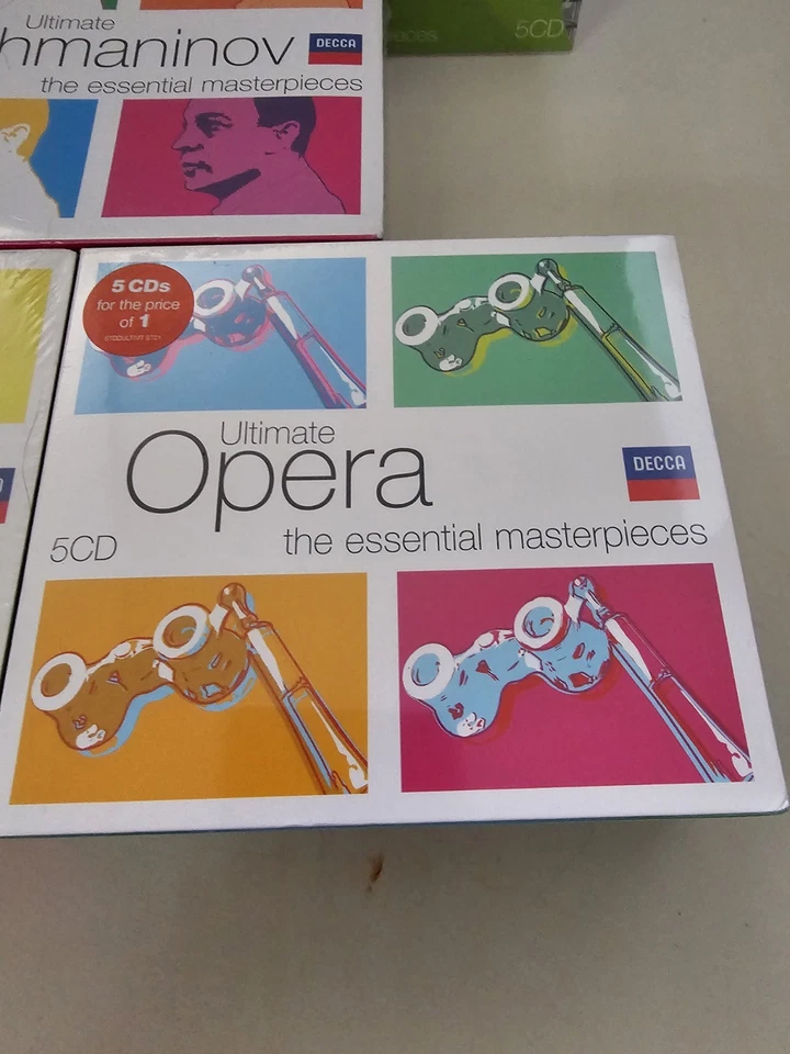 Lot of 5 The Essential Masterpieces 5CD Beethoven Mozart Baroque Rachmaniv Opera Foto 3 de 4