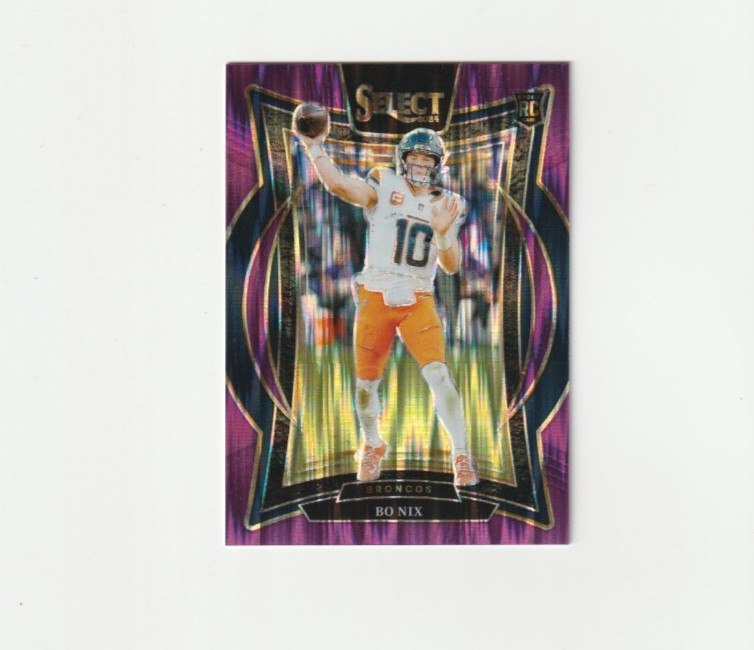2024 Panini Select    Bo Nix    Rookie Concourse Level Purple Shock /360