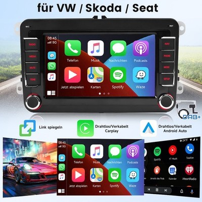 DAB+ Android Autoradio Für VW GOLF 5 6 Passat Polo 6R Carplay RDS SWC AM/FM +KAM