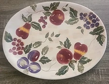 18.5"x14" Linens N Things Decorative  Fruit Plate Oval Platter Farmhouse Decor 