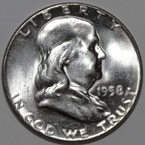 1958-P Franklin Half Dollar - BU - #8932D - STOCK PHOTO