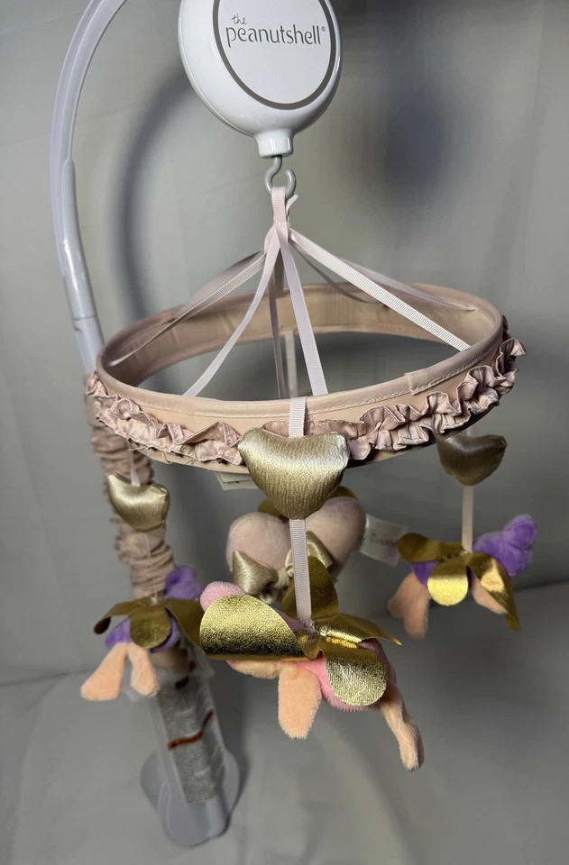 Cuna Música Hada Móvil Rosa Corazón Hadas Musical Cuna Guardería Decoración Foto 2 de 4