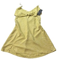 NWT VOLCOM COCO HO MINI DRESS SIZE M CITRUS COLOR FRONT DESIGN BACK CROSS LASE