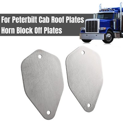 For Peterbilt Cab Roof Plates Horn Block Off Plates Stainless Steel Paintable AZ