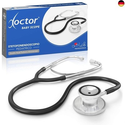   Stethoskop Pädiatrisches Doppelkopf Professionelles schwarz DOCTOR BABY SCOPE,