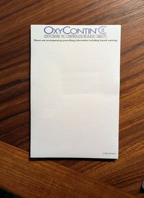 1 OxyContin Drug Rep Purdue Pharma Oxycodone Sticky Notes Notepad Post-Its 4x6