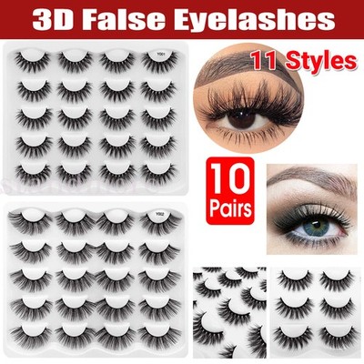10 Paar 3D Nerz natürliche dicke falsche Wimpern Wimpern Make-up Extension heiß