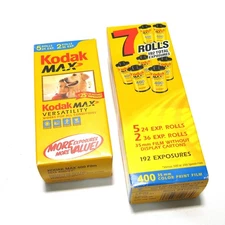 KODAK MAX Versatility 400 ISO 192 Exposures 35mm Film 7 Rolls NIB Exp. 12/2003