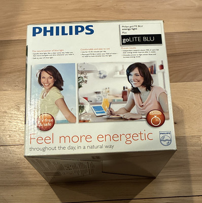 Philips goLITE BLU Plus Light Therapy Lamp Rechargeable Portable White/Blue
