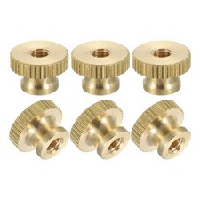 6x Knurled Thumb Nuts, M4 Brass Nut High Head Through Hole for 3D Printer Part