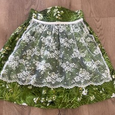 The Measure Boutique Brand Girls Clothing Green Daisy Skirt Lace Overlay Sz 8